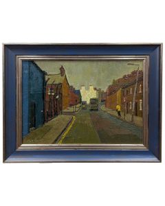 Huile sur toile , une rue à Dublin par Jean Pesce