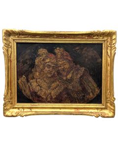 Portrait de 2 femme huile sur panneau  signé H Van Faber