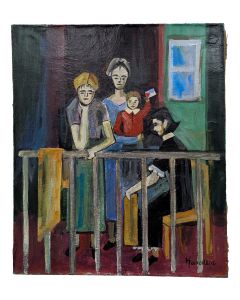 Huile sur toile  Rudolf Kundera &eacute;cole tch&egrave;que