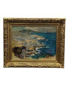 Louis Edouard Garrido Huile sur panneau , Les goudes et l'ile Maire 