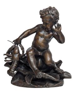 Fonte D'art XIXème Putto au homard