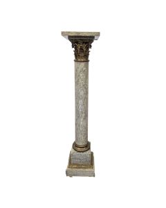 Colonne néoclassique en marbre vert et bronze époque 1900