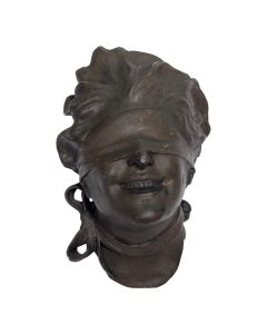 Buste en règule art nouveau "colin Maillard "