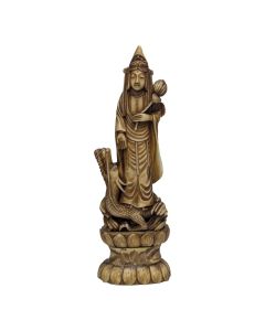 okimno en ivoire sculpté fin XIXème déesse sur une fleur de lotus