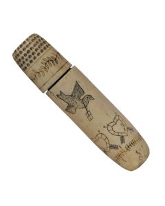 Boite de couture en os avec accessoires XIXème