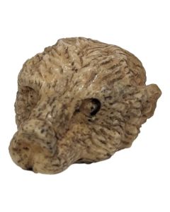 Netsuke tête de loup suzuki époque XIXème