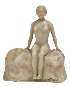 petite sculpture art nouveau en ivire signée Sertorio