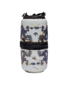 Pipe à opium en porcelaine chinoise 1900