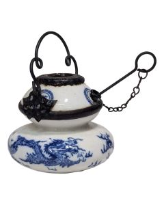 Pipe à opium en porcelaine chinoise 1900