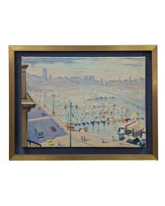Paysage de marine Vieux port 20&egrave;me