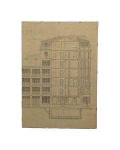 Dessin d'architecture XIX&egrave;me   fa&ccedil;ade d'un immeuble haussmanien   en 1891
