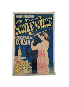 Affiche publicitaire 1900 Limonade naturelle Couzan la grande source