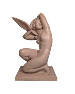 Pierre Lefaguays Femme accroupie à la colombe terre cuite