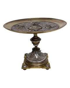 Coupe en bronze doré et argenté Napoléon III Oudry éditeur