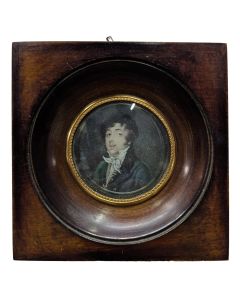 Portrait de gentilhomme miniature époque XIXème