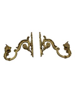 S&eacute;rie de 2 appliques &agrave; bougies de style r&eacute;gence en bronze dor&eacute;