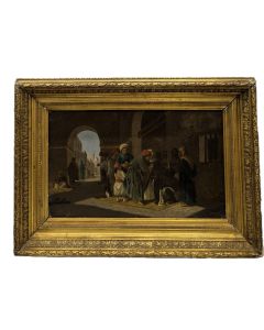 Gabriel Decamps huile sur toile sc&egrave;ne de souk