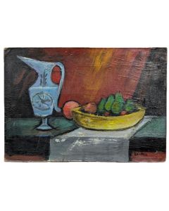 Nature morte huile sur carton par Rudolf Kundera 