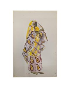 Elisabeth Faure Aquarelle personnage  orientaliste 