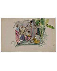 Elisabeth Faure Aquarelle orientaliste Madagascar