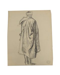 Dessin XIXème portrait d un prince oriental 56x45