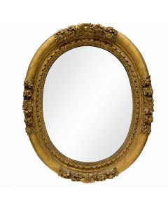 Miroir ovale bois doré XIXème