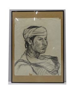 Elisabeth Faure Aquarelle personnage  orientaliste au turban