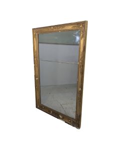 Miroir d'époque restauration en bois et stuc doré à la feuille d'or