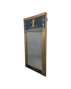 Trumeau d'époque empire en bois et stuc laqué et doré à l'or