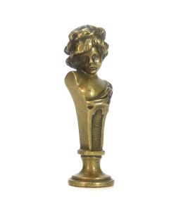 Sceau à cacheter de collection en bronze buste de garçon 