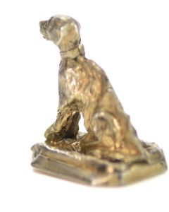 Sceau à cacheter (seal) en argent vierge décor de chien 