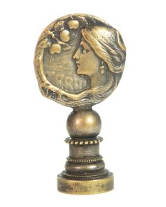 Sceau à cacheter (seal) bronze argenté Art Nouveau 