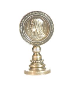 Sceau à cacheter (seal) bronze argenté ou argent médaille de Marie 