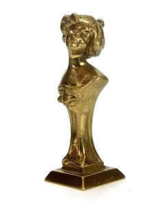 Sceau à cacheter de collection en bronze doré Art Nouveau