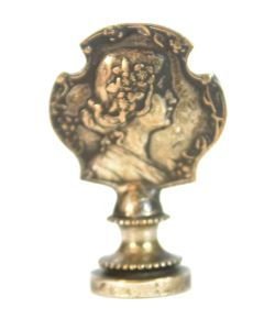 Sceau à cacheter (seal) bronze argenté médaille Art Nouveau
