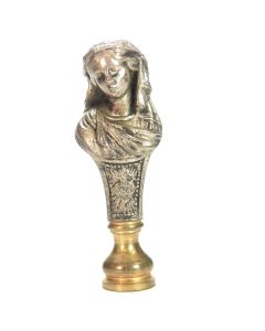 Sceau à cacheter de collection en métal argenté représentant la vierge Marie