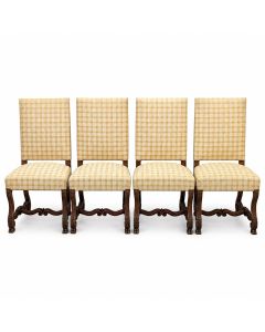 Série de 4 chaises en noyer de style Louis XIV  1880/1900
