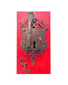 Serrure baroque en fer forgé à décor ajouré – XVIIe/XVIIIe siècle