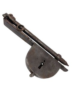 Serrure format cadenas ancienne en fer forgé époque XVIIIème avec sa clé