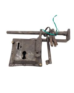 Serrure format cadenas ancienne en fer forgé époque XVIIIème