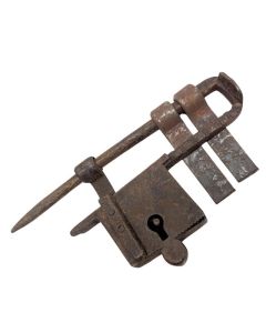 Serrure ancienne format cadenas en fer forgé époque XVIIIème