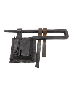 Serrure ancienne format cadenas en fer forgé époque XVIIIème