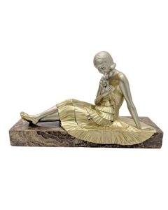 Régule Art déco 1930 par Demeter Chiparus socle en onyx