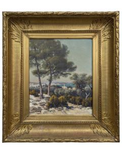 Huile sur toile Vue de Marseille de E. Baudin