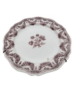 Assiette en faïence époque XVIIIème camaïeu ocre 