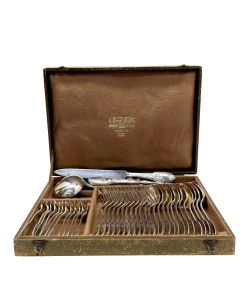 Service de table en métal argenté, modèle "Filet" par Christofle, dans son coffret d’origine Danesi & Cie, vers 1900–1930