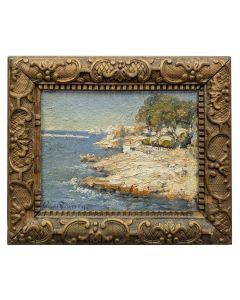 Charles de Saint Géran (1884-1963) huile sur panneau vue de la corniche 