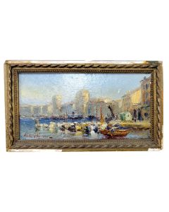 Charles de Saint-Géran (XXe siècle)
Vue animée du Vieux-Port de Marseille
Huile sur panneau