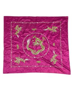 Panneaux de soie brodée asiatique époque 1900