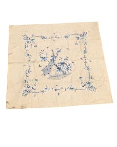 Panneaux de soie brodée asiatique époque 1900